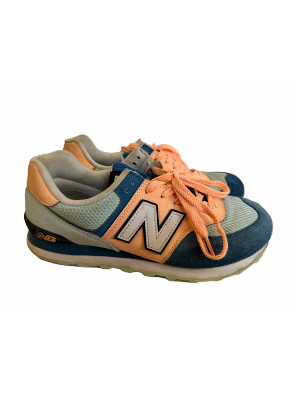 New Balance 574 WL574GL2 Women’s Sneakers Light Mango Blue US 9.5 EU 41